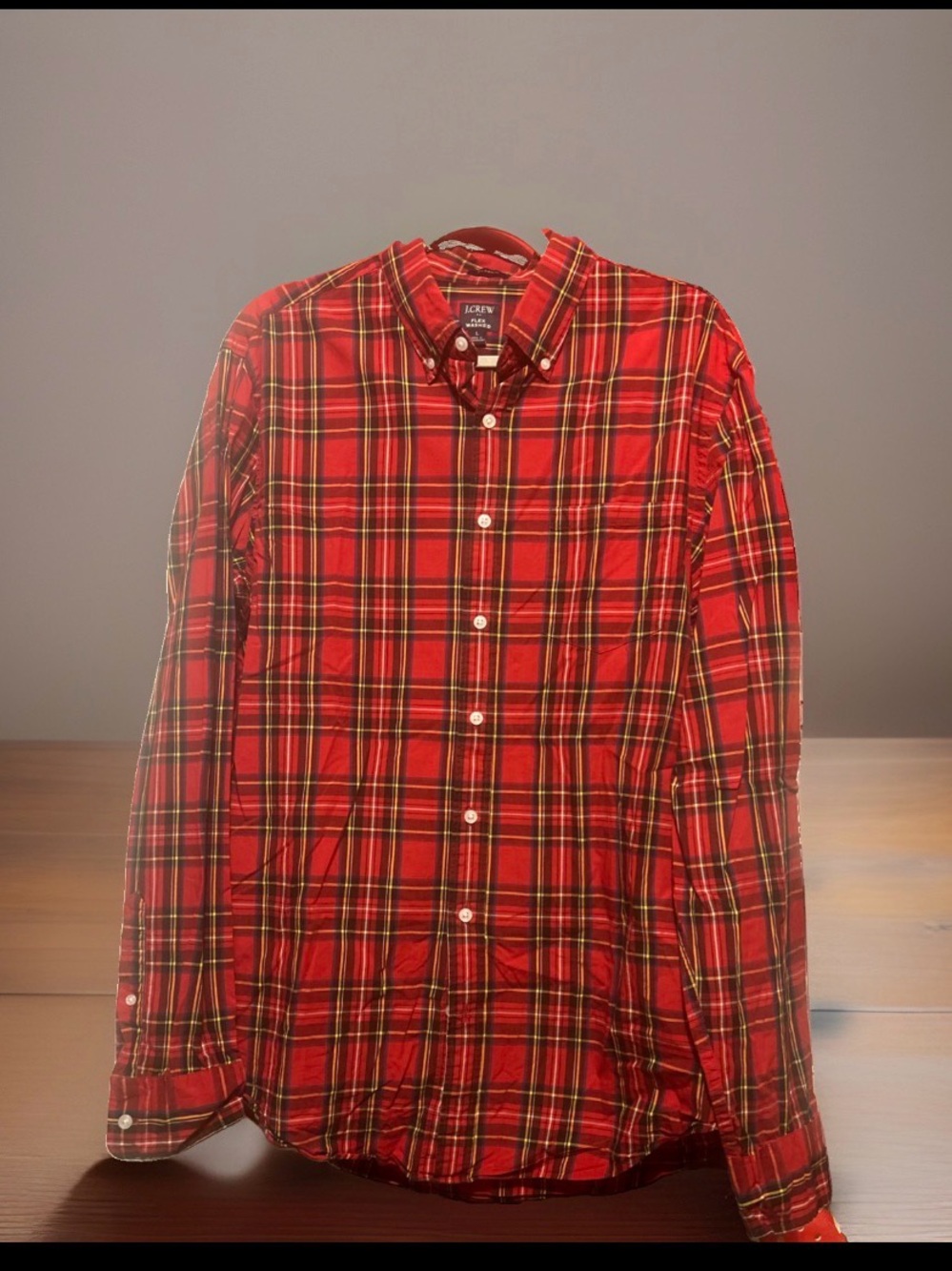 J. Crew Red and Green Tartan Plaid Button-Down Shirt